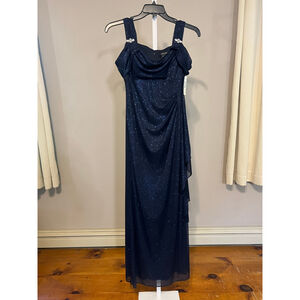 Women's R&M Richards Navy Sparkle Formal Dress Size 6